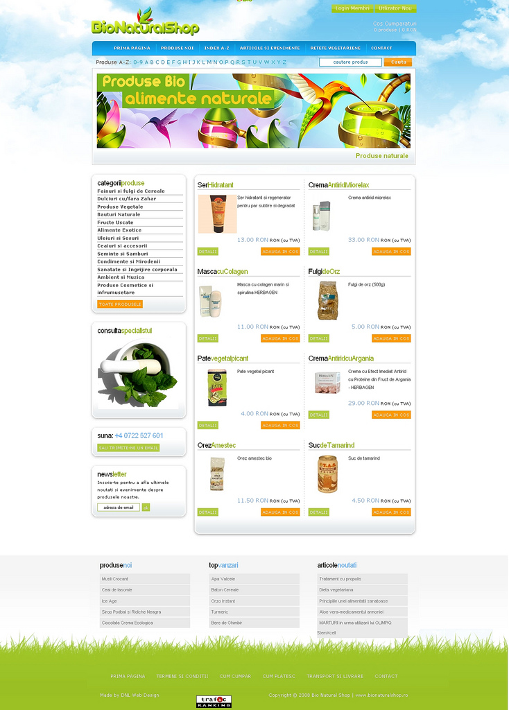 Web design optimizare seo bionaturalshop