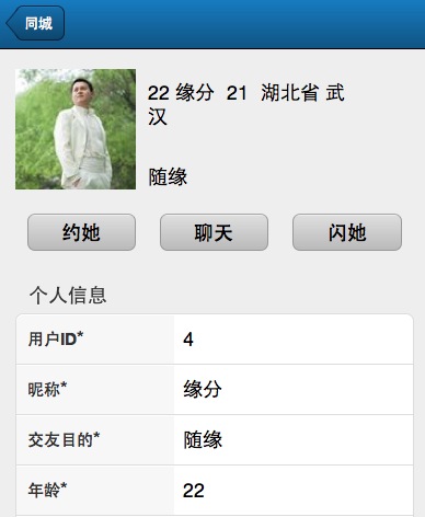 User info