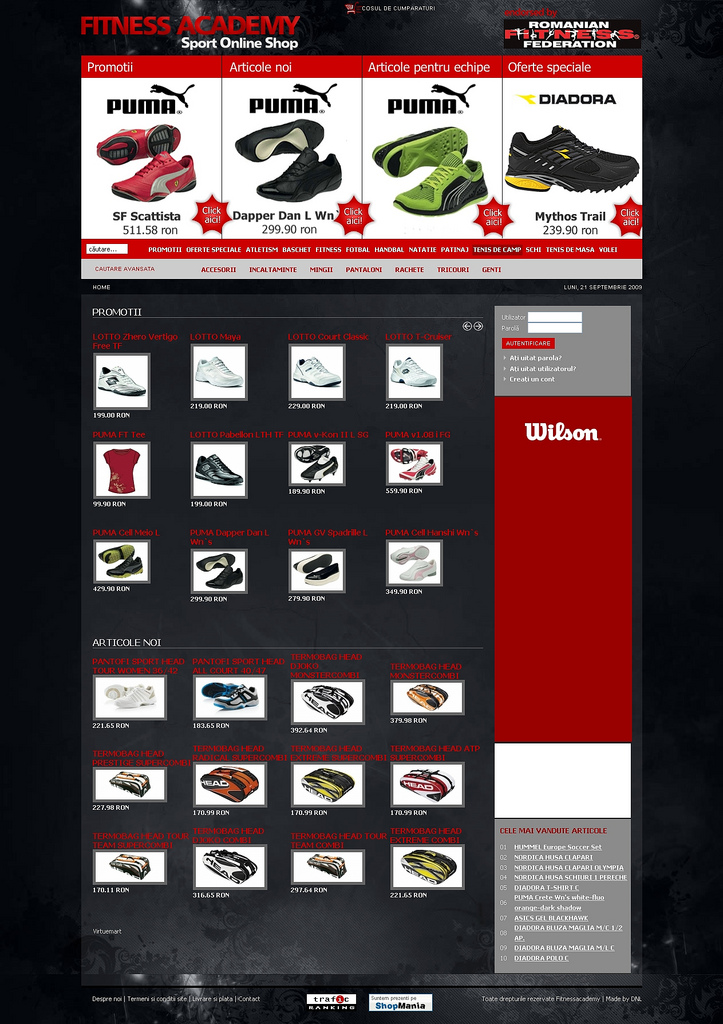 Web design optimizare seo fitnessacademy